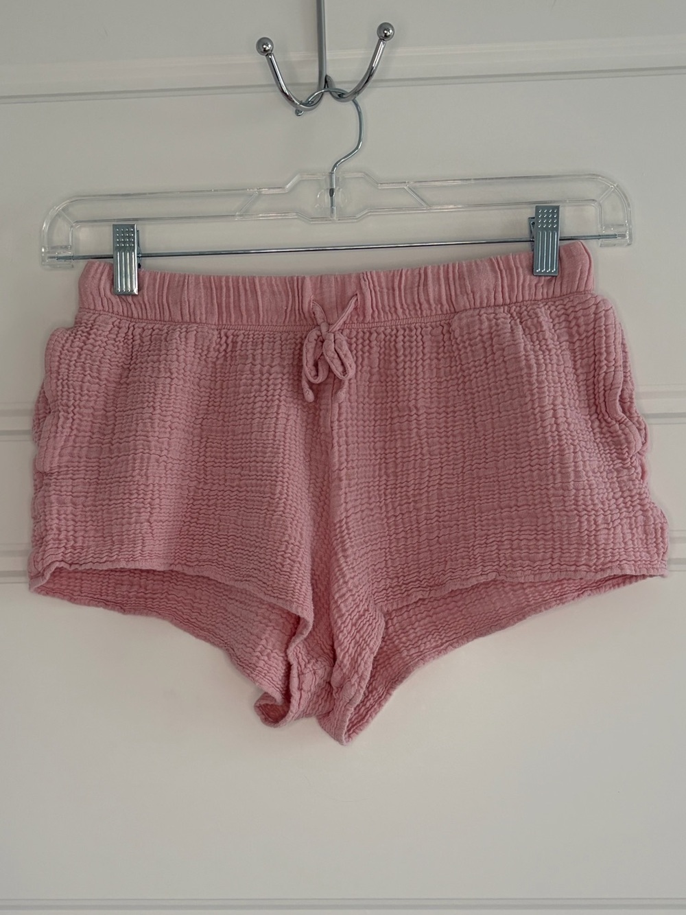 Lake Lounge Pajama Shorts Crinkle Gauze Pink Soft Comfy Loungewear Pull On Sz S